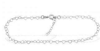 Basics - Fußkette Silber Herzen