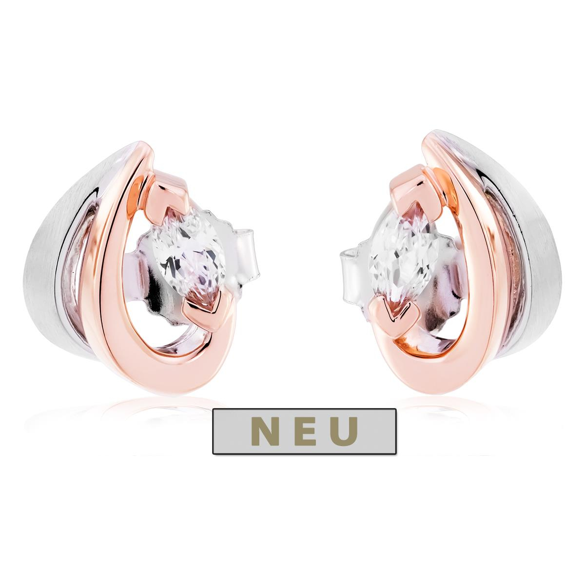 Optimus - Ohrstecker Bicolor mit Zirkonia