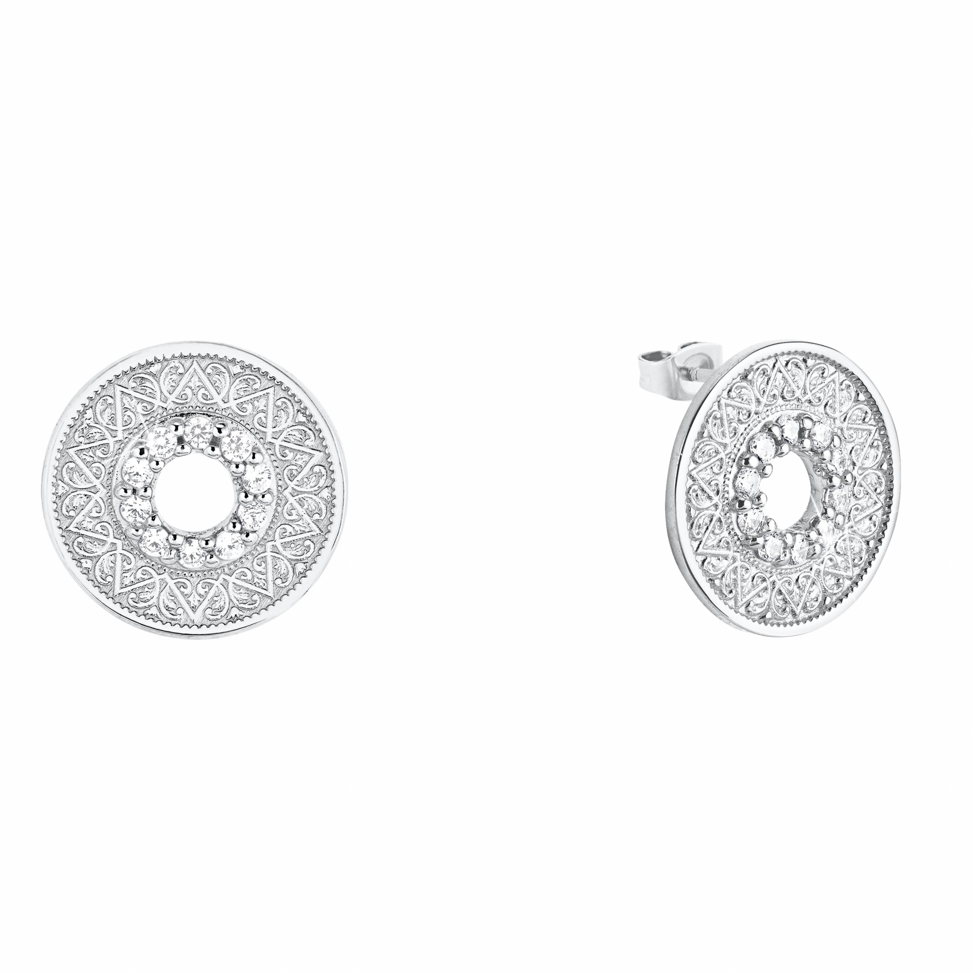 S.Oliver - Ohrschmuck,Münze,rhodiniert Silber 925