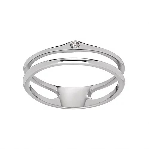Ring, Edelstahl poliert, CZ-St