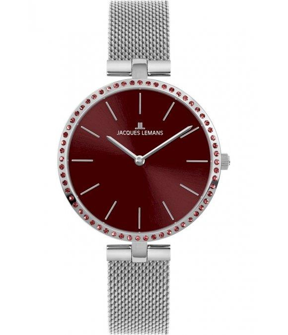 Jacques Lemans - Milanaise Band Edelstahl Rot