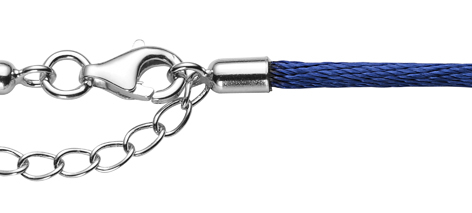 Seidenkette 42cm blau