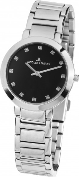 Jacques Lemans - Edelstahl Schwarz Index
