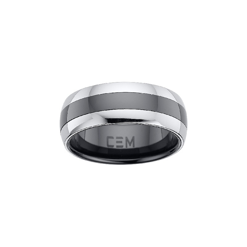 Damenring bicolor silber+schwa