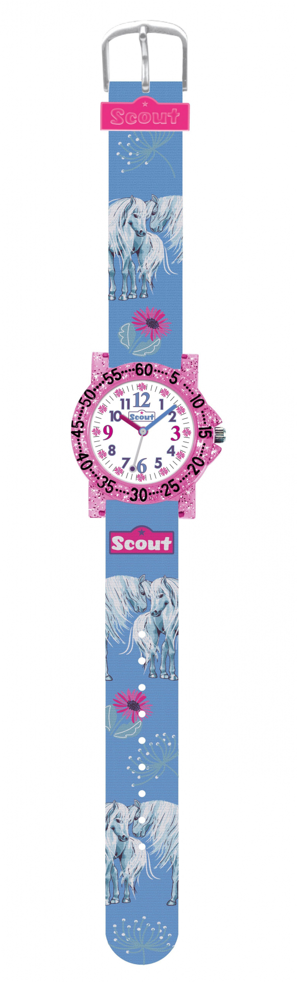 Scout - Kinderuhr Pferde Blumen