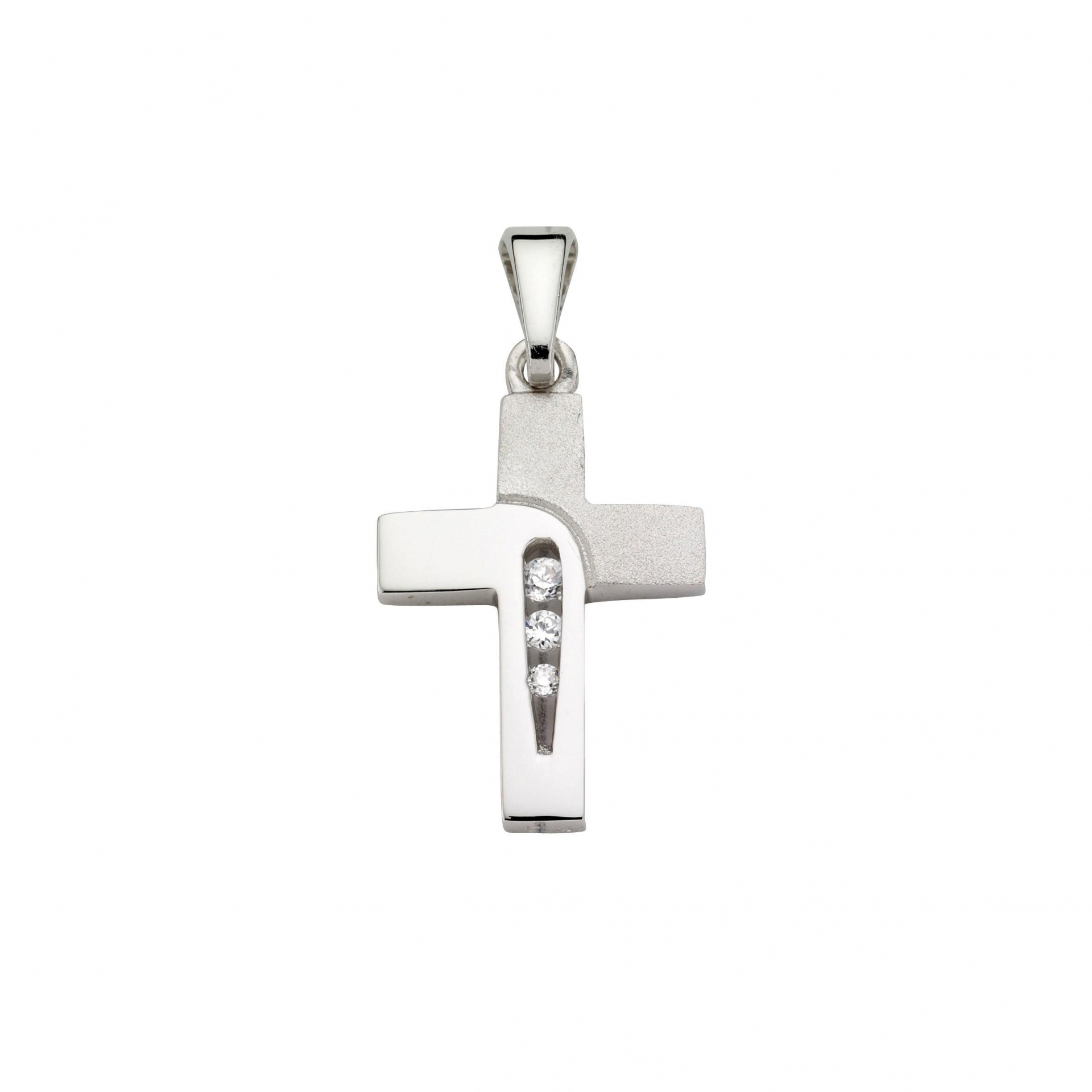 Basics - Kreuz Silber mit Zirkonia