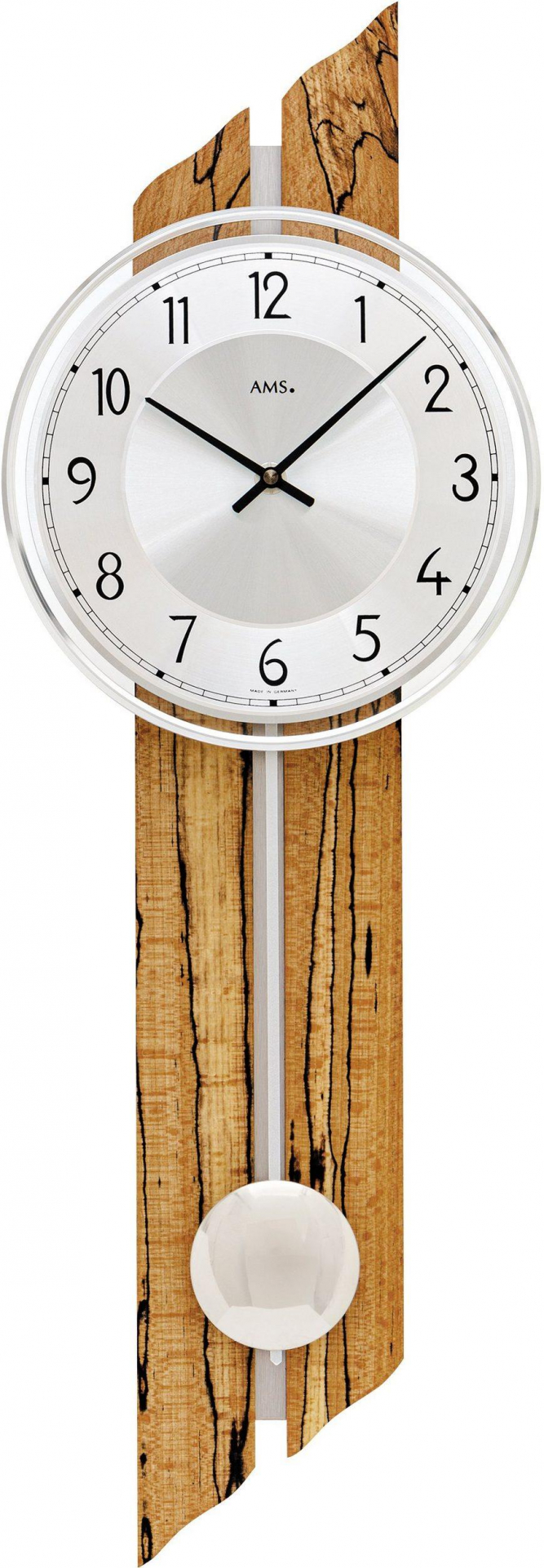 AMS - Wanduhr mit Pendel Eisbirke