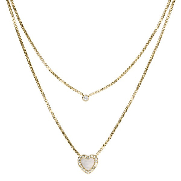 NK HEARTMOP DBL G GOLD FOSSIL