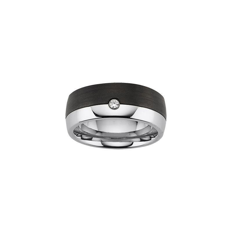Partnerring Edelstahl / Carbon