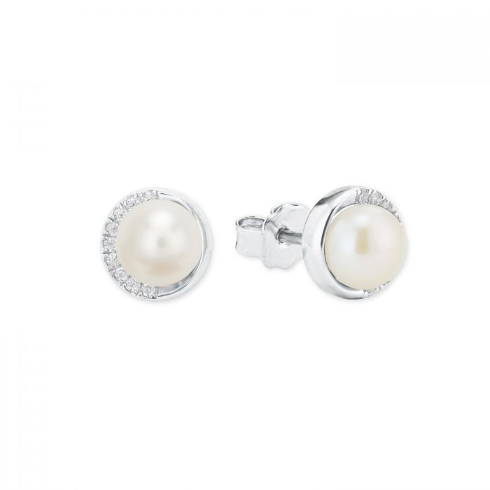 Ohrschmuck,rhodiniert,Perle S