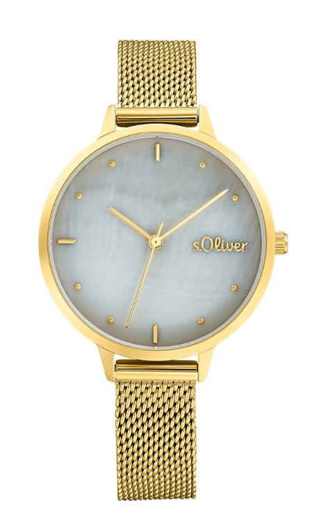 S.Oliver - Damenuhr ,22cm,IP gold Edelstahl