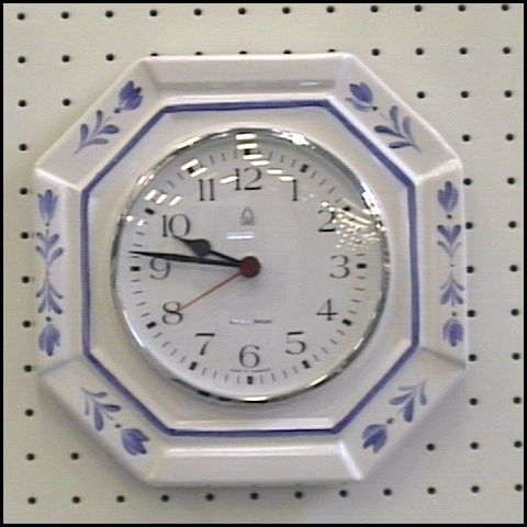 Wanduhr,Keramik,blau
