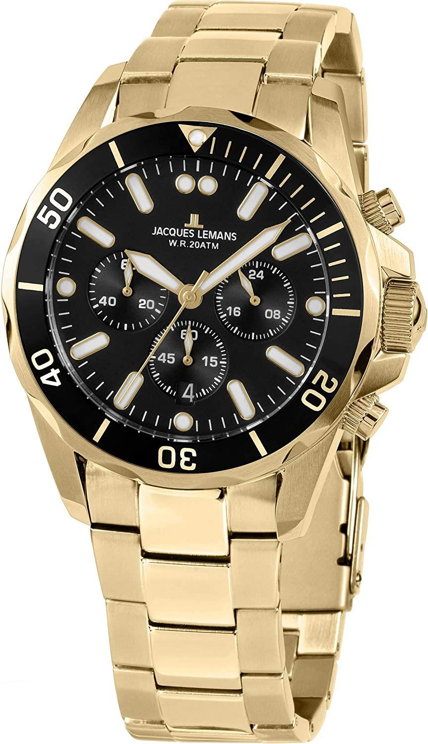 Jacques Lemans - Chronograph Gelbgold Schwarz