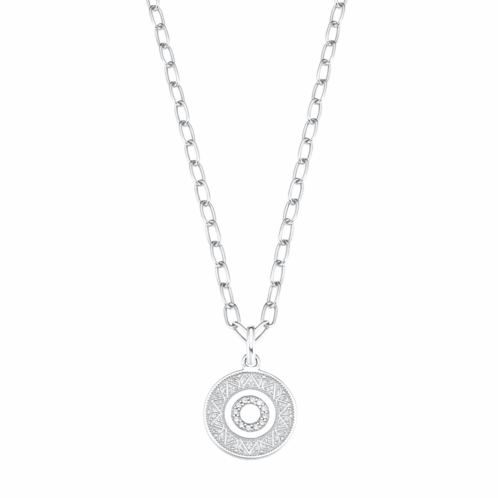 S.Oliver - Halsschmuck,42+3cm,Münze Silber 925