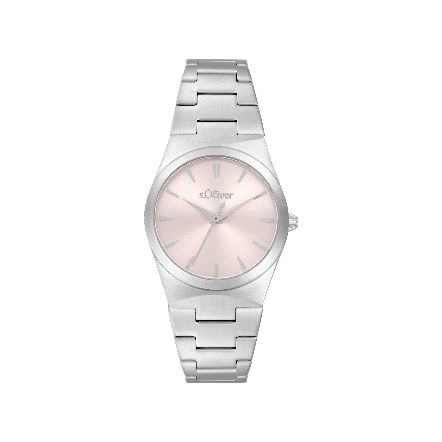 S.Oliver - Damenuhr silber rosa Zifferblatt