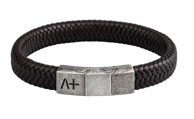 Across - Herrenarmband Leder Edelstahl