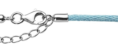 Seidenkette 48cm hellblau