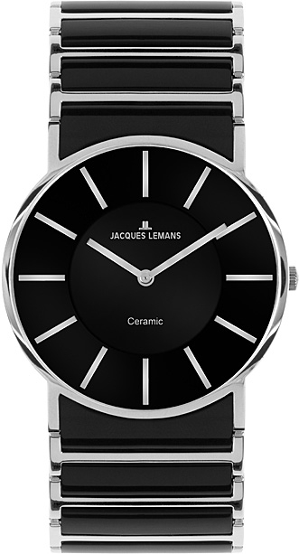 Jacques Lemans - Keramik Schwarz Edelstahl Index