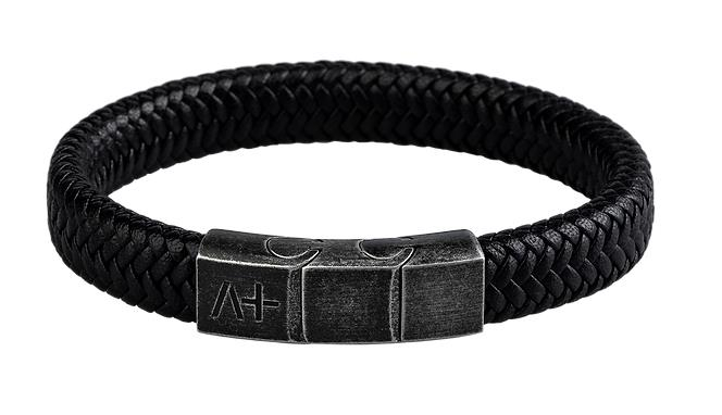 Across - Herrenarmband Leder Edelstahl